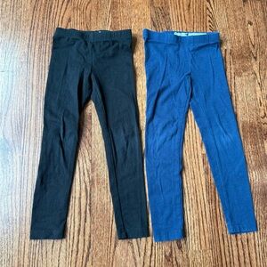 2 Pair Set Girl Leggings Black & Navy - Size 4/5T